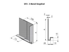 345-444mm SF3 Profile Skyline Aluminium Fascia - Stop End