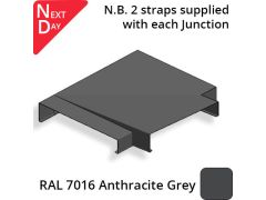 362mm Aluminium Sloping Coping (Suitable for 271-300mm Wall) - Left-hand T Junction - RAL 7016 Anthracite Grey