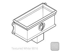 100 x 75mm (4"x3") Cast Aluminium Ornamental Hopper - 410 x 190 x 180mm - Textured 9016 White