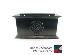 400mm Cast Aluminium Ornamental Hopper Head (with Tudor Rose motif) - 63mm (2.5") Outlet - One of 7 Standard Colours TBC