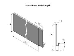 453-552mm SF4 Profile Skyline Aluminium Fascia - 3mtr length (including 1.no union