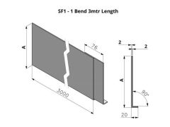 481-580mm SF1 Profile Skyline Aluminium Fascia - 3mtr length (including 1.no union)