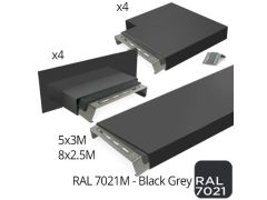 482mm Aluminium Coping (Suitable for 391-420mm Wall) - Length 3m - Powder Coated RAL7021