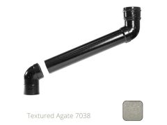 63mm (2.5") Cast Aluminium Downpipe 400mm (max) Adjustable Offset - Textured Agate Grey RAL 7038