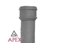 65mm (2.5") x 1.83m Cast Iron Downpipe without Ears - Primed