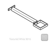 75 x 75mm (3"x3") Aluminium Stand-Off (290mm) Downpipe Clip - Textured 9016 White