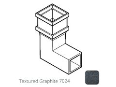 75 x 75mm (3"x3") Cast Aluminium Downpipe 90 Degree Bend without Ears - Textured 7024 Graphite Grey