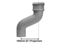 75mm (3") Cast Iron Downpipe Offset 150mm (6") Projection - Primed