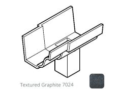 75x75 (3x3") square outlet Cast Aluminium 100 x 75mm (4"x3")  Moulded Gutter Running Outlet - Single Spigot - Textured 7024 Graphite