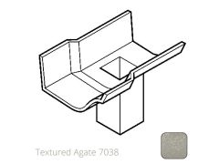 75x75m (3x3") square outlet Cast Aluminium Victorian Ogee 100mm (4") Gutter Running Outlet - Single Spigot/Socket - Textured 7038 Agate 