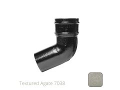 76mm (3") Cast Aluminium Downpipe 112 Degree Bend without Ears - Textured Agate Grey RAL 7038