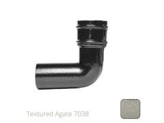 76mm (3") Cast Aluminium Downpipe 90 Degree Bend without Ears - Textured Agate Grey RAL 7038
