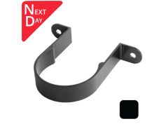 63mm (2.5") Round Swaged Aluminium Downpipe Clip - RAL 9005m Matt Black- Manufactured by Alumasc - buy online from Rainclear Systems