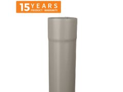 80mm Dusty Grey Galvanised Steel Downpipe 3m Length - 15 years Product Warranty