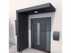 BS250 Aluminium Canopy 201-350x90cm with Side Panel plus LED light - RAL7016 Anthracite Grey