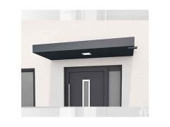 BS250 Aluminium Canopy - 201-250x90cm plus LED light and Waterspout - RAL7016 Anthracite Grey