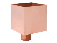 Copper Plain Box Hopper Head 200w x 200d x 200h with 100mm Outlet