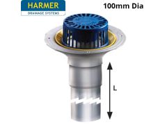 Harmer Aluminium AV400 Vertical Outlet - Domed Grate - Extended Spigot - 100mm Dia