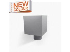 RAL 9007 'Grey Aluminium' Galvanised Steel Plain Box Hopper Head 200w x 200d x 200h with 100mm Outlet