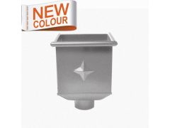 RAL 9007 'Grey Aluminium' Galvanised Steel Hopper Head 230w x 230d x 300h with 100mm Outlet