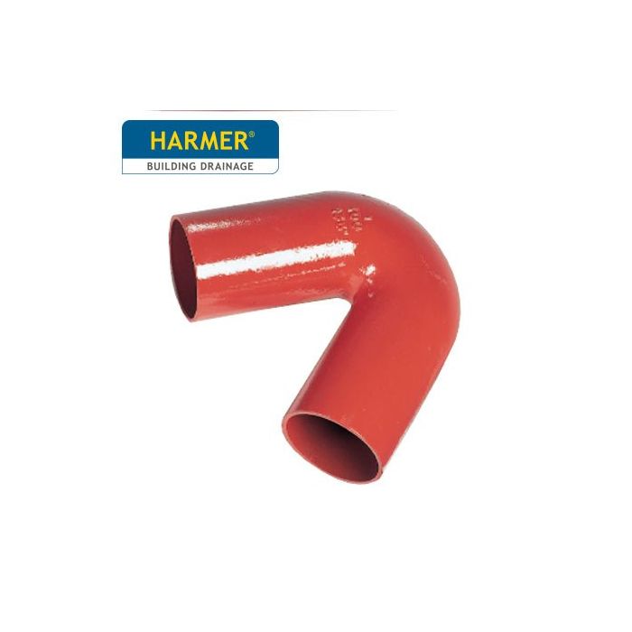100mm Harmer SML Cast Iron Soil & Waste Above Ground Pipe - Long Tail Bend - 45 Degree