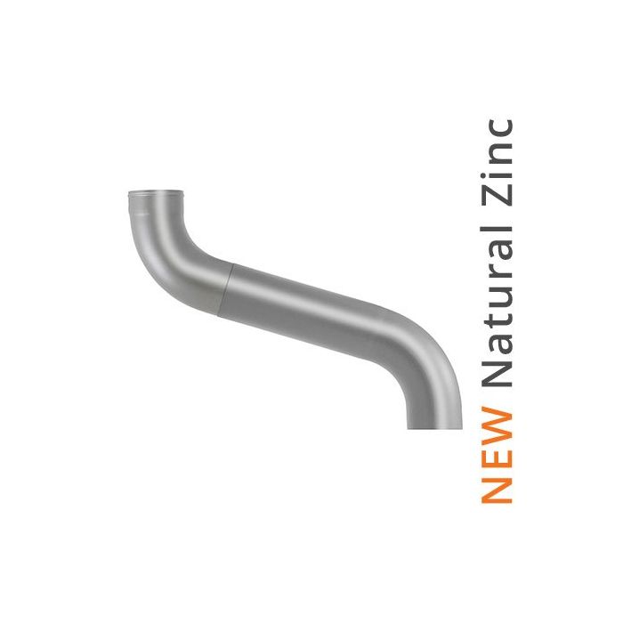 100mm Natural Zinc  (there currently isno Galv Steel version) Downpipe 2-part Offset - up to 700mm Projection