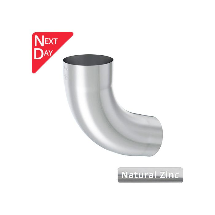 100mm Natural Zinc Downpipe 90 Degree Bend