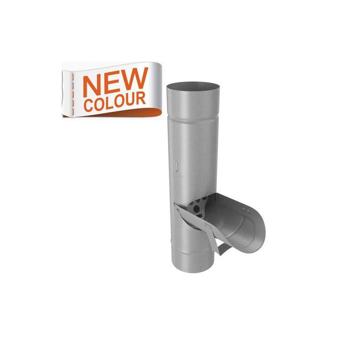 80mm RAL 9007 'Grey Aluminium' Galvanised Steell Downpipe  Access Pipe