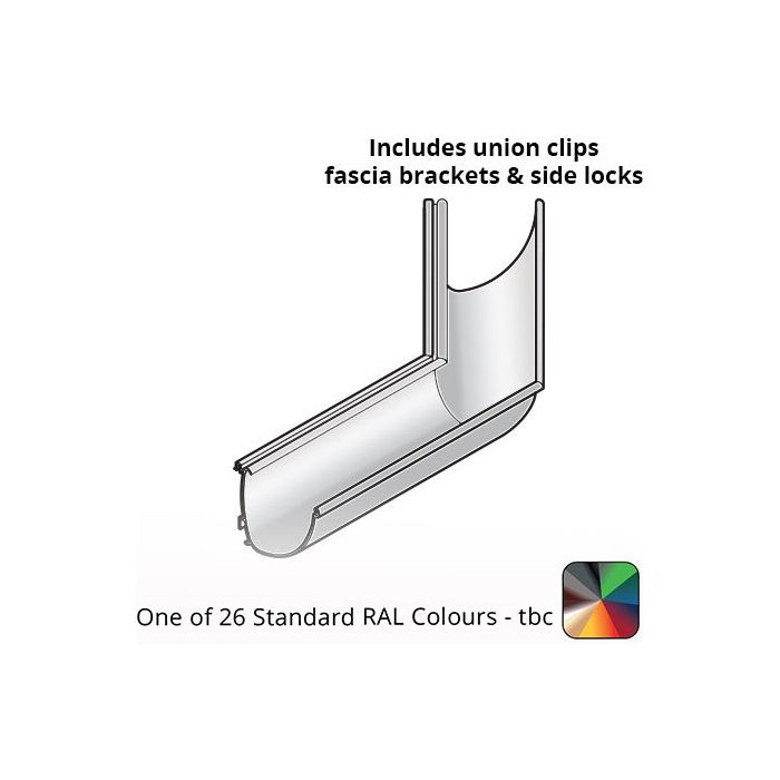 100x85mm Aluminium Aqualine Modern 135 Degree Angle Assemblies - External  - One of 26 Standard Matt RAL colours TBC 