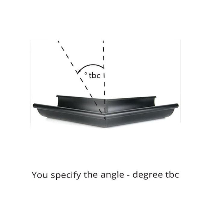 115mm Half Round Black Coated Galvanized Steel degree 'to be confirmed' External Gutter Angle