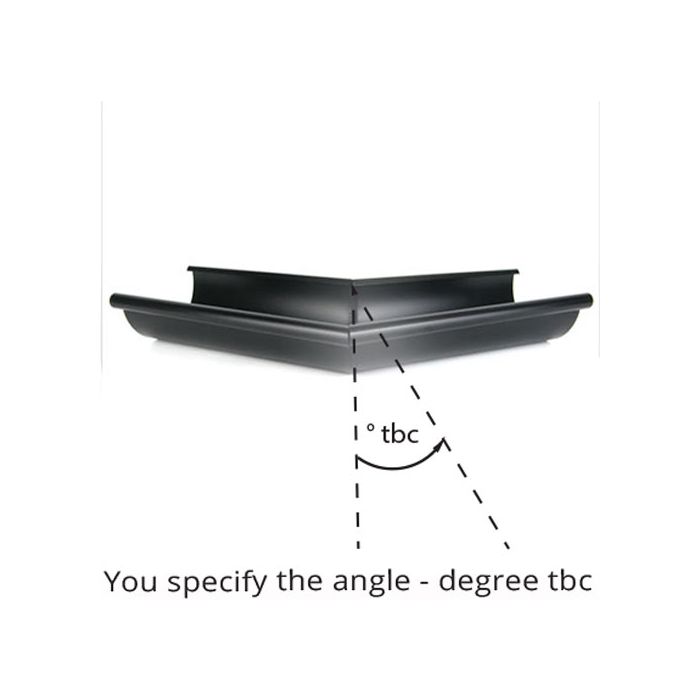 115mm Half Round Black Coated Galvanized Steel degree 'to be confirmed' Internal Gutter Angle