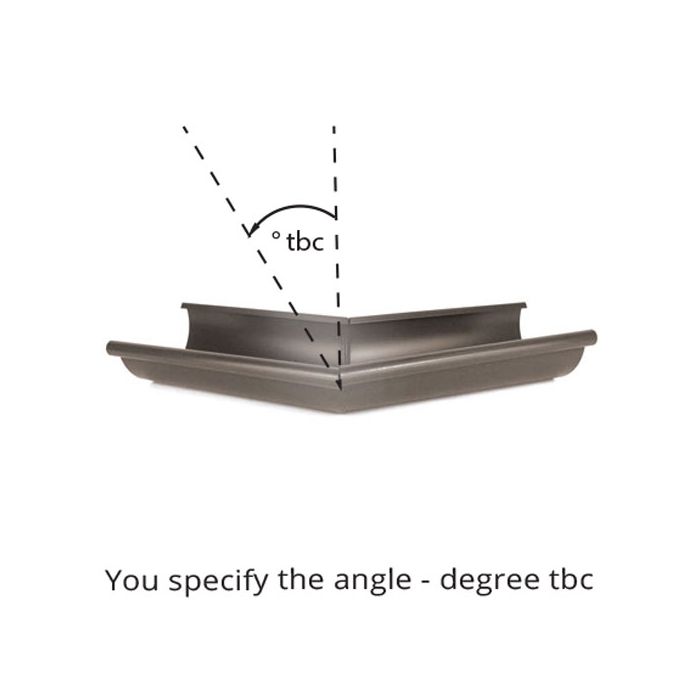 115mm Half Round Sepia Brown Coated Galvanized Steel degree 'to be confirmed' External Gutter Angle