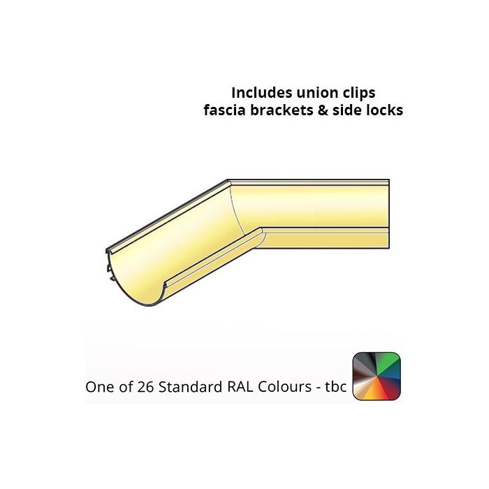 120x60mm Aluminium Aqualine Half Round 135 Degree Angle Assemblies - Internal  - One of 26 Standard Matt RAL colours TBC 