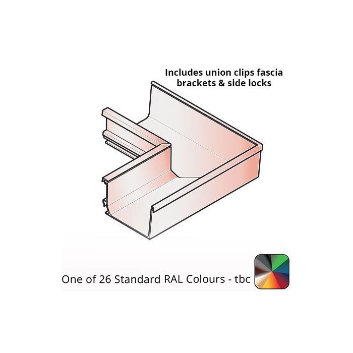 120x80mm Aluminium Aqualine Box 90 Degree Angle Assemblies - External - One of 26 Standard Matt RAL colours TBC 