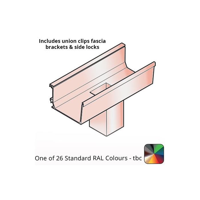 120x80mm Aluminium Aqualine Box Running Outlet Assemblies with 75x75mm spigot - One of 26 Standard Matt RAL colours TBC 