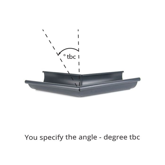 125mm Half Round Anthracite Grey Galvanised Steel degree 'to be confirmed' External Gutter Angle