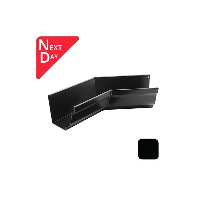 125x100mm SnapFix Aluminium Moulded 135 Degree Internal Gutter Angle - RAL 9005M Matt Black 