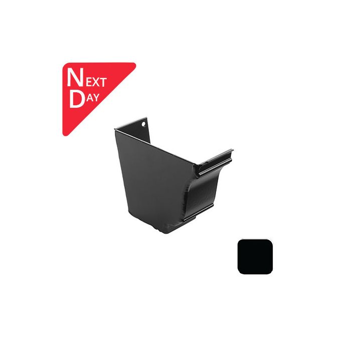 125x100mm SnapFix Aluminium Moulded Left Hand Stop End - RAL 9005M Matt Black 