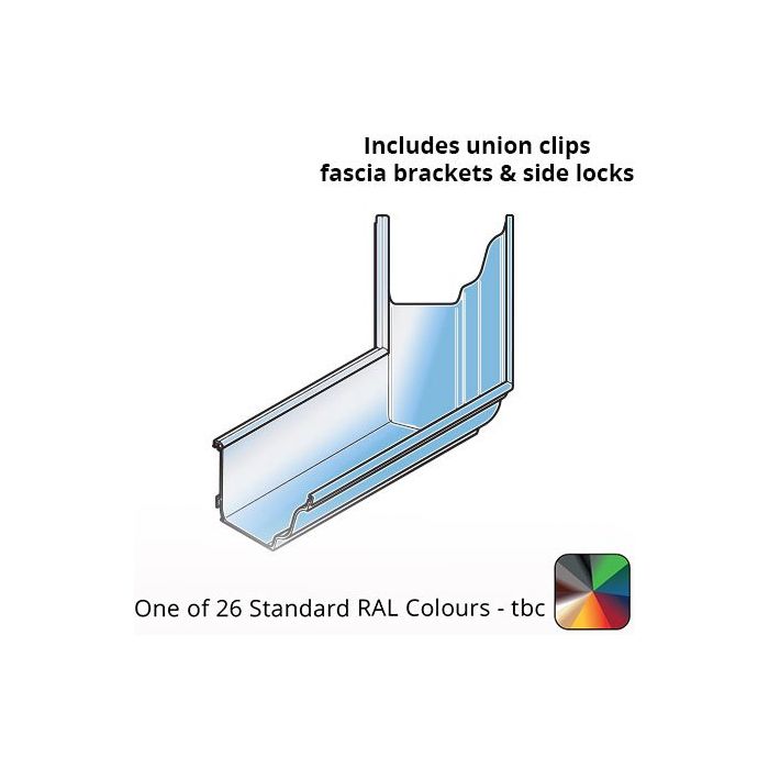 140x100mm Aluminium Aqualine Moulded Gutter 135 Degree Angle Assemblies - External - One of 26 Standard Matt RAL colours TBC 