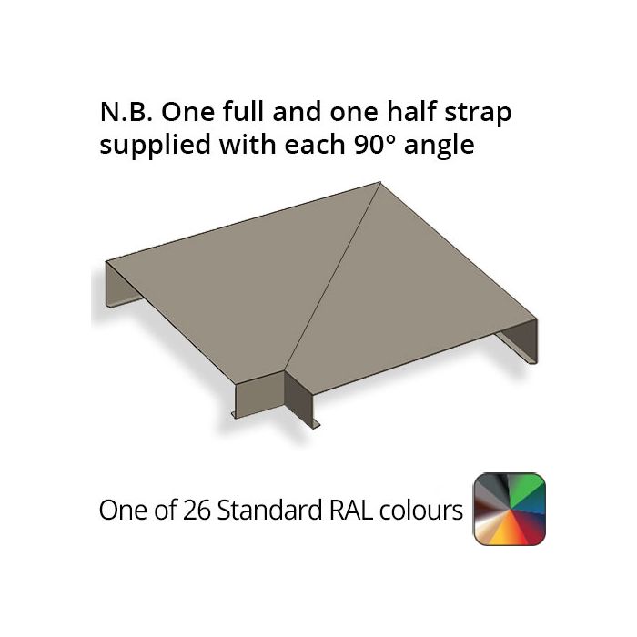 362mm Aluminium Sloping Coping (Suitable for 271-300mm Wall) - External 90 Degree Angle - Powder Coated Colour TBC