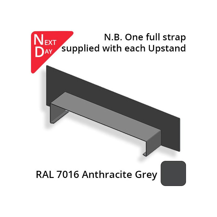 362mm  Aluminium Sloping Coping (Suitable for 271-300mm Wall) - Left-hand Upstand - RAL 7016 Anthracite Grey