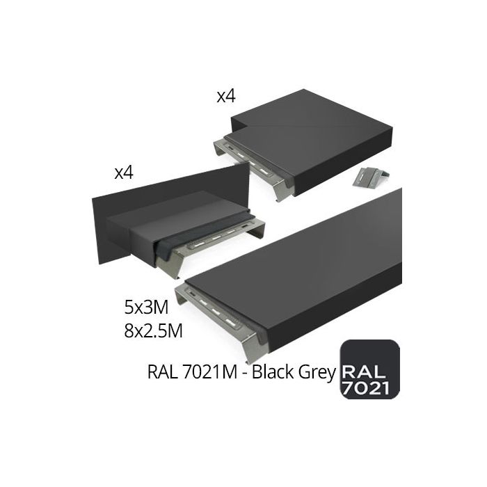 482mm Aluminium Coping (Suitable for 391-420mm Wall) - Length 3m - Powder Coated RAL7021