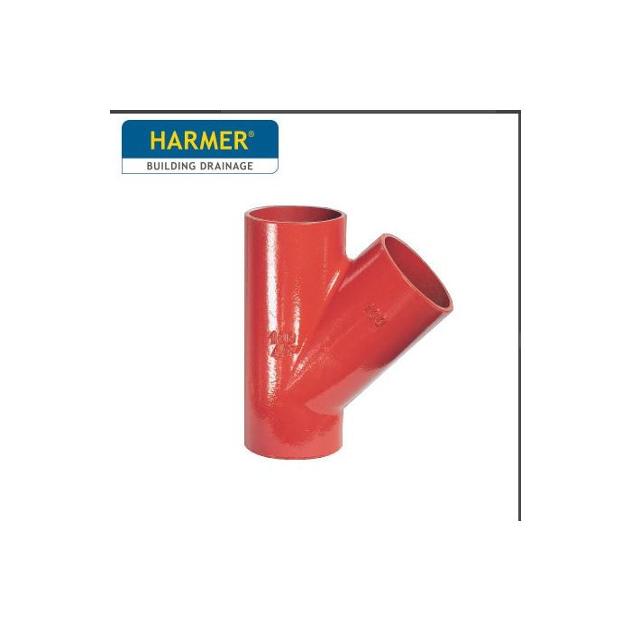 150 x 150mm Harmer SML Cast Iron Soil & Waste Above Ground Pipe - Single Branch - 45 Degree