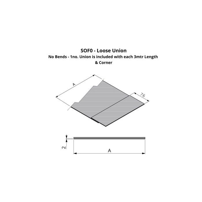 501-600mm SOF0 Profile Skyline Aluminium Soffit - Loose Union Clip 