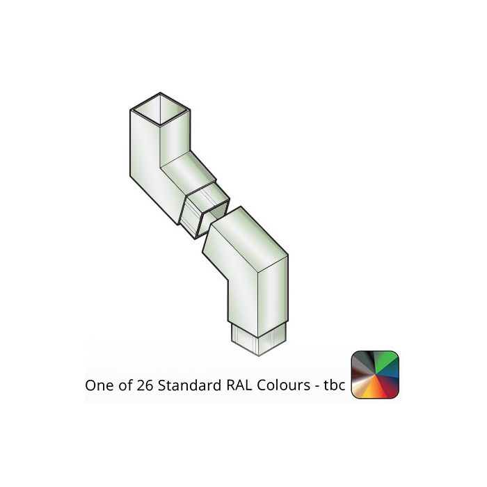 75x75mm Flushjoint Aluminium Square 112.5 Degree Two-part Offset with 750mm Offset - One of 26 Standard Matt RAL colours TBC 