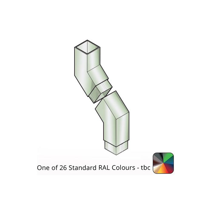 75x75mm Flushjoint Aluminium Square 135 Degree Two-part Offset with 750mm Offset - One of 26 Standard Matt RAL colours TBC 