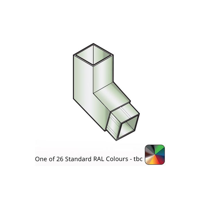 75x75mm Flushjoint Aluminium Square Downpipe 112 Degree Bend - One of 26 Standard Matt RAL colours TBC