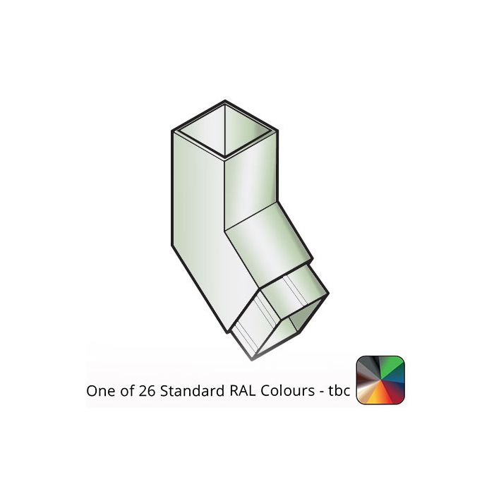 75x75mm Flushjoint Aluminium Square Downpipe 135 Degree Bend - One of 26 Standard Matt RAL colours TBC