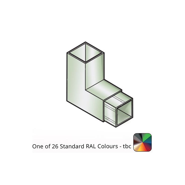 75x75mm Flushjoint Aluminium Square Downpipe 92.5 Degree Bend - One of 26 Standard Matt RAL colours TBC 