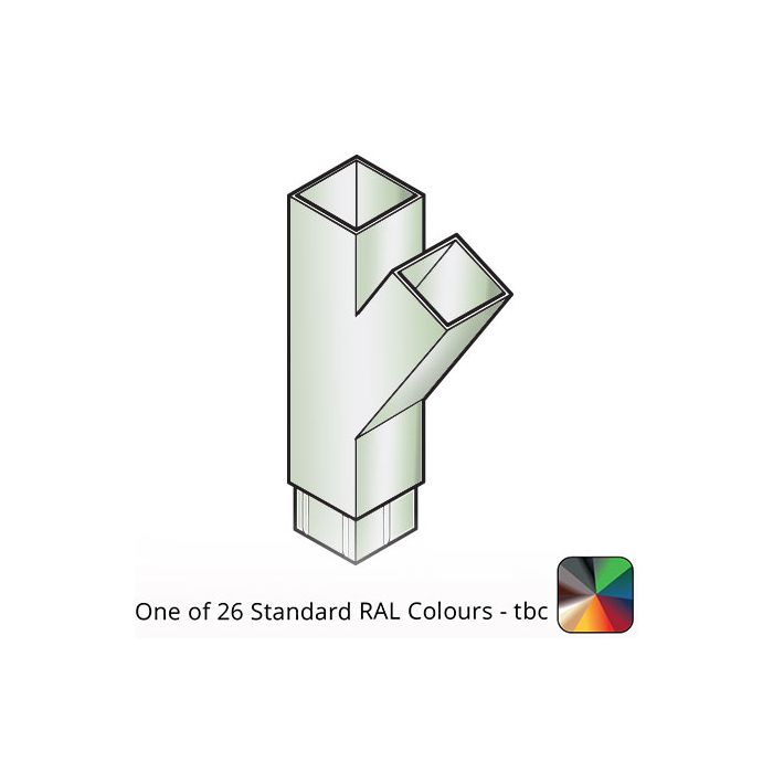 75x75mm Flushjoint Aluminium Square Downpipe Branch 135 Degree - One of 26 Standard Matt RAL colours TBC